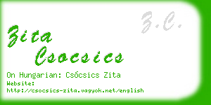 zita csocsics business card