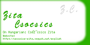 zita csocsics business card